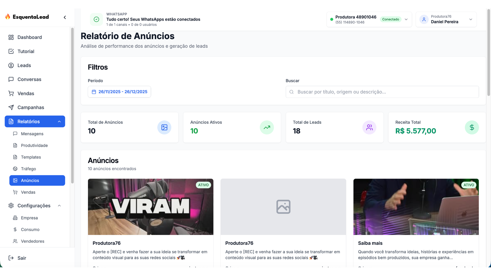 Análise de Origem dos WhatsApp - Rastreie a origem de cada contato e identifique quais campanhas geram mais conversões